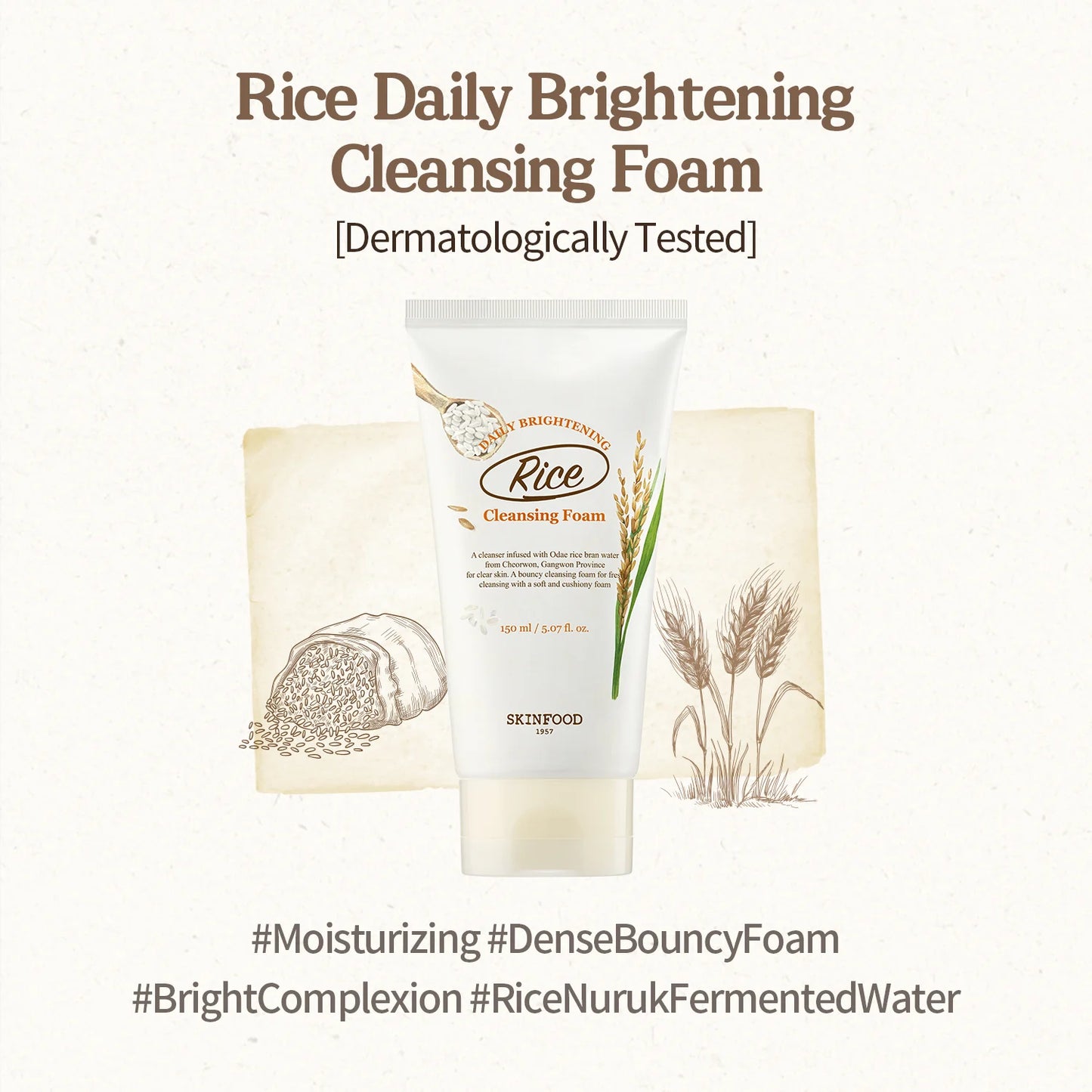 RICE DAILY BRIGHTENING CLEANSING FOAM