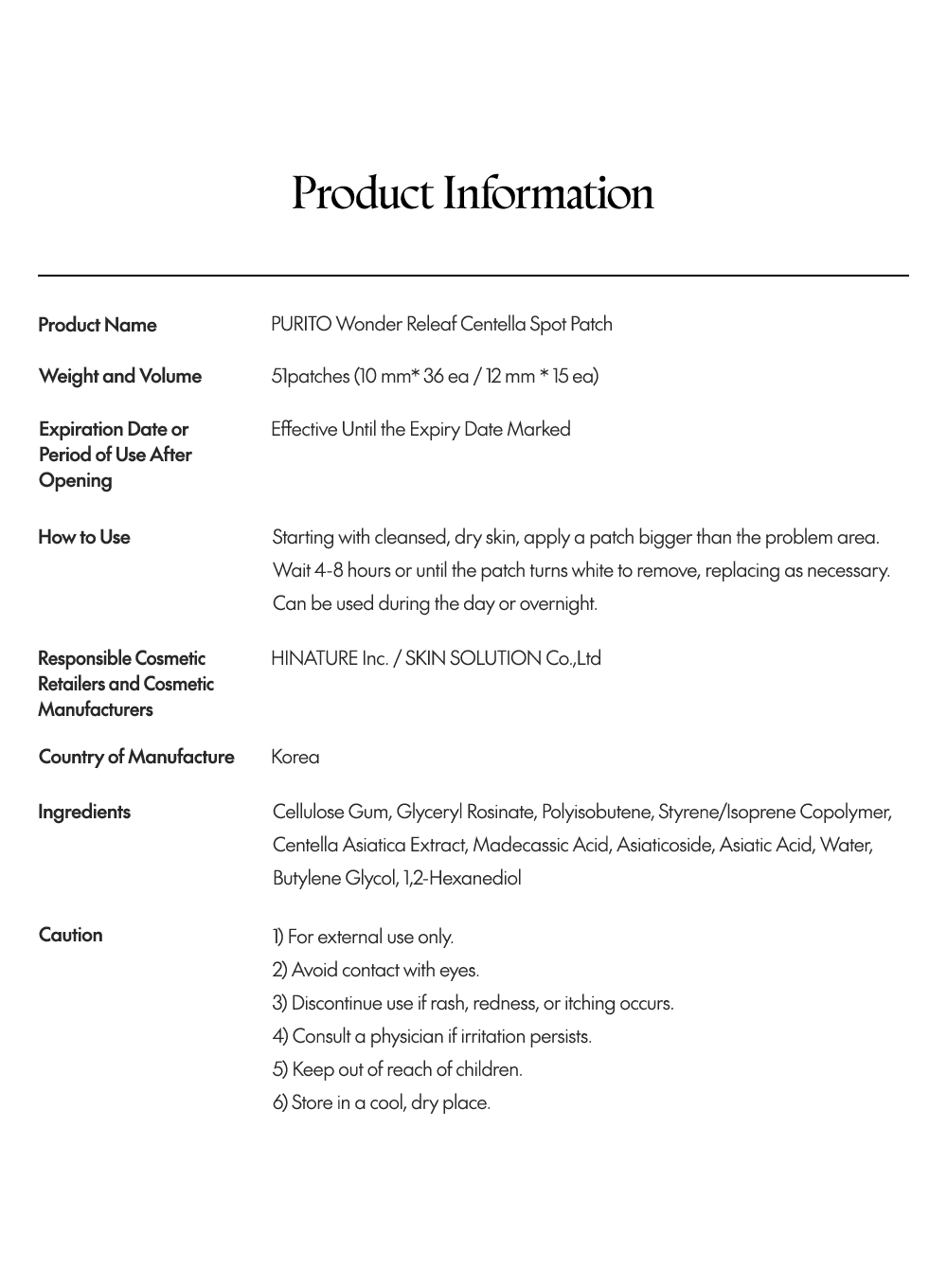 Wonder Releaf Centella Spot Patch